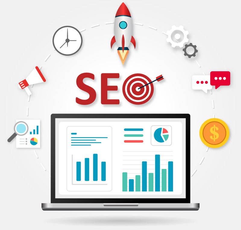 illustration web analytic design, SEO optimization